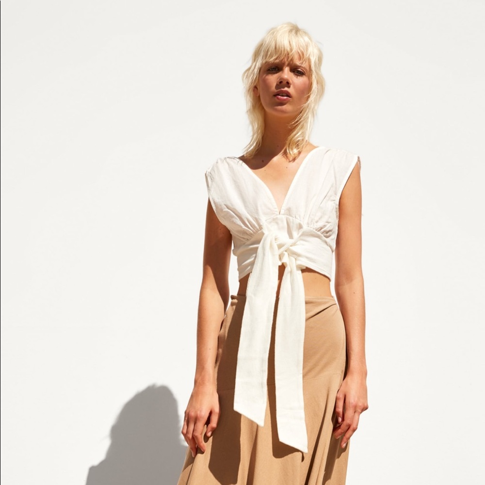 Zara rustic wrap crop top